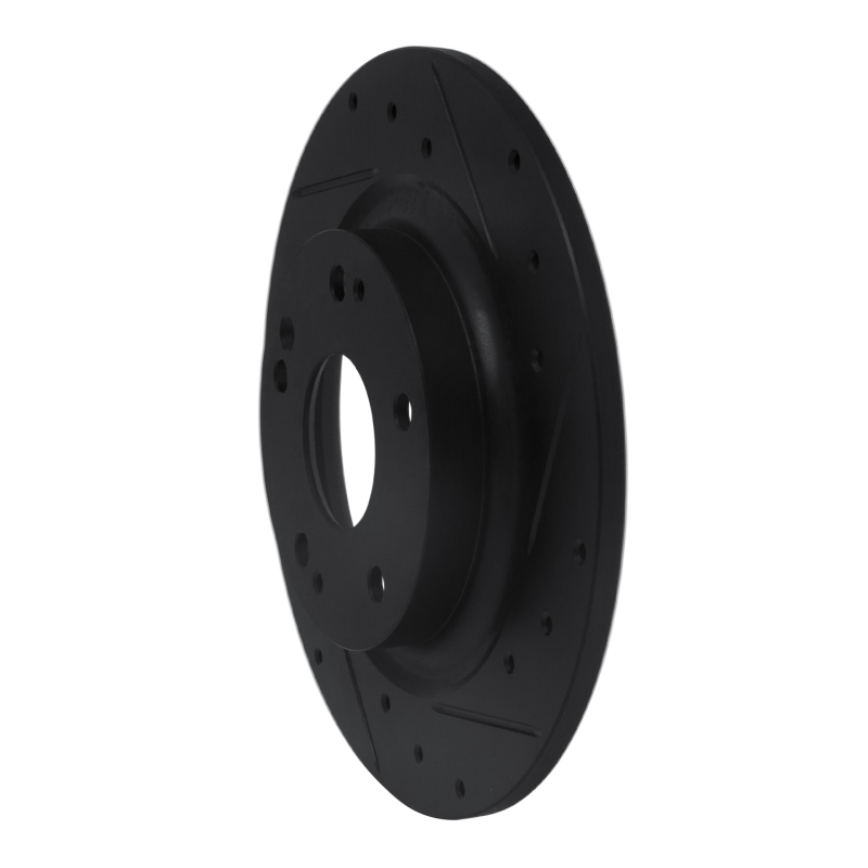 Honda Civic Brake Rotor (1) - Rear Right - R1 Concepts - Drilled & Slotted - Black - `17-`20